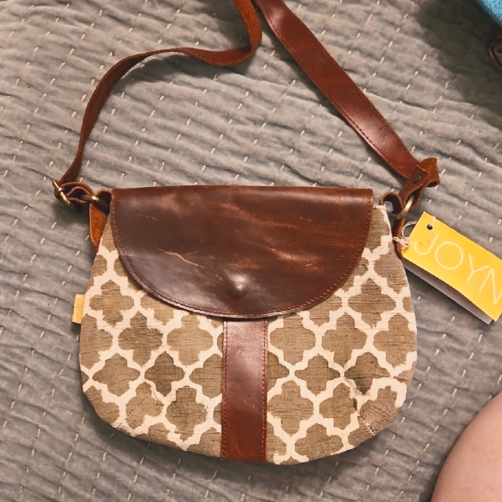 Brown and Tan Crossbody Bag